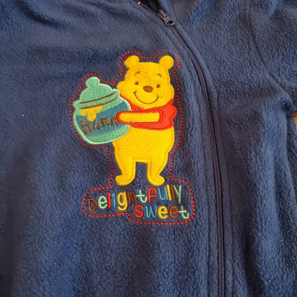 Vintage Disney Winnie‎ the Pooh Blue Baby Snow Suit 6 To 9 Months Embroidered